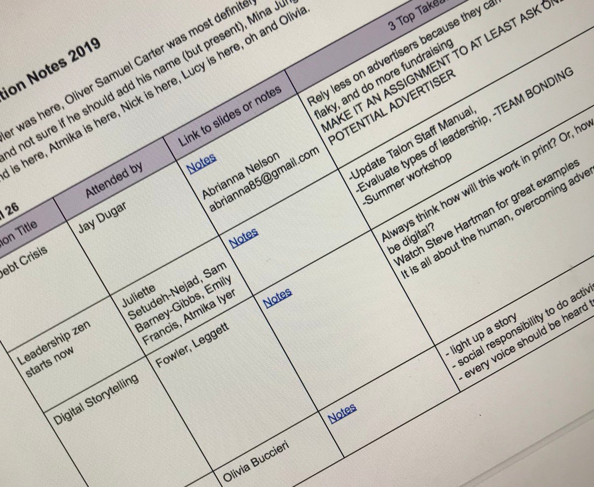 Asked <a href="/OakParkTalon/">Oak Park Talon</a> kids to take "brief" group shared notes at the #NHSJC. Now I have a 13-page document with links to awesome notes, slides, audio -- content to fuel inspiration for years to come. Testament to the power of group-shared notes &amp; work ethic of our kids #opshares