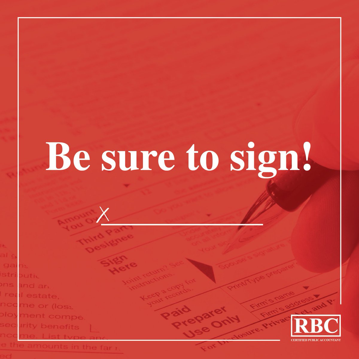 RBCCPA's tweet photo. You would be surprised to know how many tax returns are filed without signatures. Did you sign your John Hancock? ✍️ https://t.co/TaFuJSBG37