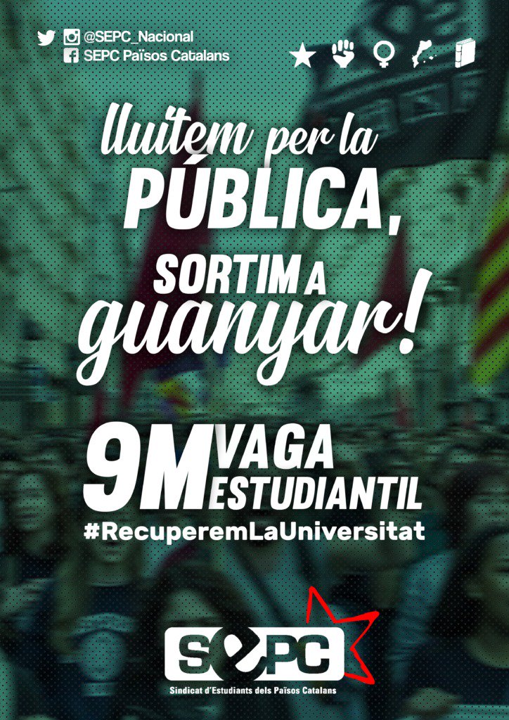 👉Tots preparats per a la vaga del 9M i 10M!

💥L' Assemblea d'Arqueologia ha decidit posicionar-se a favor de la vaga estudiantil.

Les estudiants sortim al carrer per defensar una universitat pública accessible a les classes populars✊

📆 9 de Maig 
📍 Plaça Universitat
🕛 12h