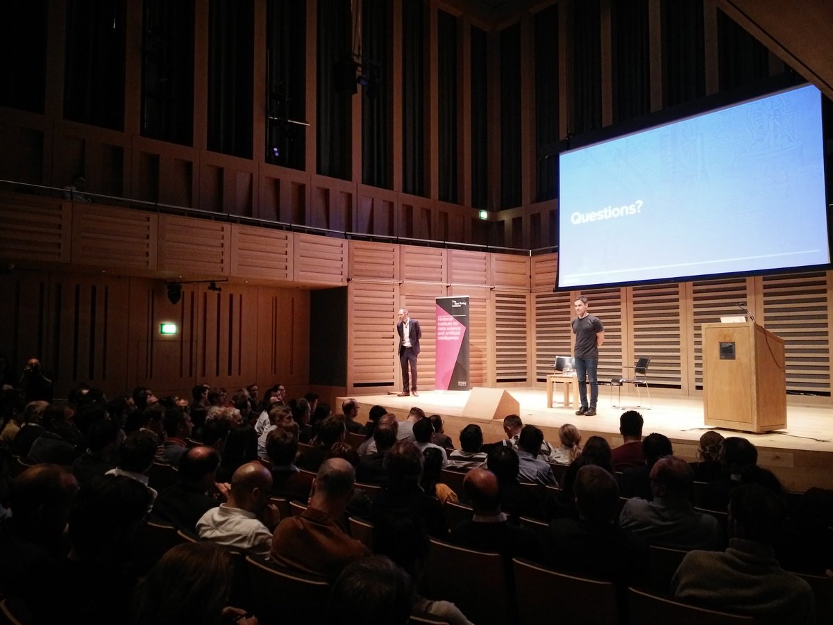 turinginst's tweet photo. We now move onto our Q&A with @NandoDF, Principal Scientist at @DeepMindAI and the Turing's @markbriers. Watch via the livestream here: https://t.co/aBXnBOz1MH #LearningEfficiently https://t.co/u9bC6xt0Tn