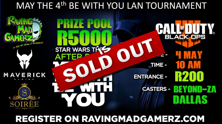TerroRaze's tweet photo. #CODZA thank you so much for your awesome support of this tournament

With 12 teams registered, registration is now closed and the countdown to what is going to be a great event starts....4 days and counting

See you all @MaverickGamin13 on Saturday  

#beravingmadaboutgaming https://t.co/MEtcKQjhnP