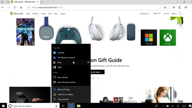 Windows's tweet image. #WindowsTip: Love a site? Put it on your Jump List in Microsoft Edge and it&apos;ll be right there waiting for you. See how here: msft.social/hKUf3p
