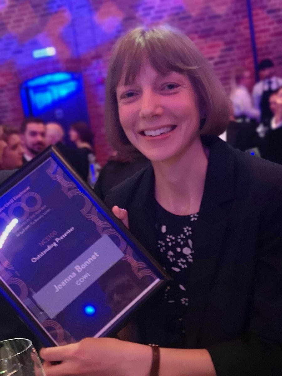 Celebrations are already underway as COWI director, Joanna Bonnett, is given a certificate for being one of the top 6 presenters of all shortlisted submissions into the @NCE100Awards! Congratulations Jo!