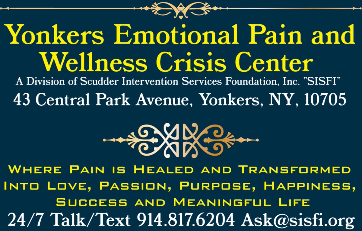 Brett A. Scudder-President, Chairman, CEO (@brettascudder) on Twitter photo Our May 3rd, 10am <a href="/YonkersSuicide/">Yonkers Suicide Council</a> Council meeting features #GuestSpeaker Ms. Maria Idoni, #HudsonValley/#Westchester Area Director <a href="/AFSPWestchester/">AFSP-Westchester, NY</a> at <a href="/SISFI/">Scudder Intervention Services Foundation Inc SISFI</a>'s #Yonkers #EmotionalPainCrisisCenter <a href="/YonkersEPainCnt/">Yonkers Emotional Pain and Wellness Crisis Center</a> to discuss #suicide resources. RSVP sisfi.eventbrite.com. Share Our May 3rd, 10am <a href="/YonkersSuicide/">Yonkers Suicide Council</a> Council meeting features #GuestSpeaker Ms. Maria Idoni, #HudsonValley/#Westchester Area Director <a href="/AFSPWestchester/">AFSP-Westchester, NY</a> at <a href="/SISFI/">Scudder Intervention Services Foundation Inc SISFI</a>'s #Yonkers #EmotionalPainCrisisCenter <a href="/YonkersEPainCnt/">Yonkers Emotional Pain and Wellness Crisis Center</a> to discuss #suicide resources. RSVP sisfi.eventbrite.com. Share
