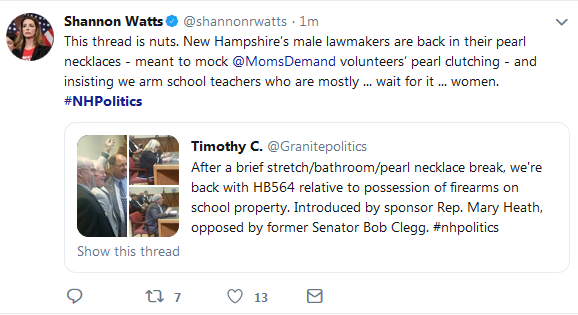 Conservativeind's tweet photo. Here we go with Bloomberg's Head Muppet @shannonrwatts continuing her LIES about the pearls. How does it feel to LIE about #NH Women fighting for #WomensRights? And those who support them? #PatriarchyPuppet #NHpolitics https://t.co/iyiROcUvvy