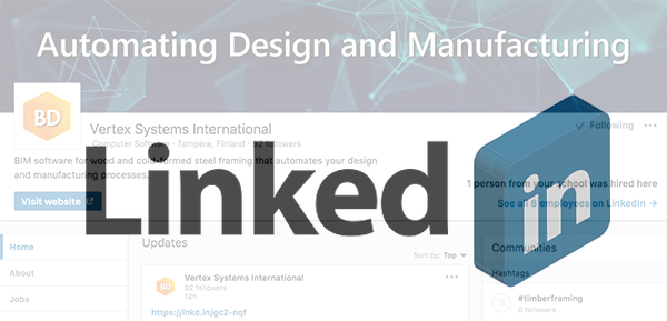 VertexSysIntl's tweet photo. On #LinkedIn? You can follow our Company Page for more updates about our #VertexBD software: https://t.co/csH4Wlqq83.
#BIM #VertexSystems #SteelFraming #WoodFraming #BuildingDesignSoftware #Construction #Manufacturing https://t.co/Rm4dCCBpj0