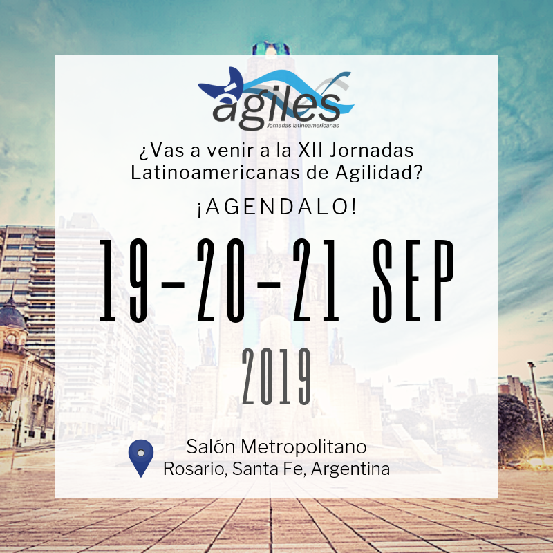 agilesla's tweet photo. ¿Vas a venir a la XII Jornadas Latinoamericanas de Agilidad? ¡Agendalo! 😀 #agiles #agilesLatam #agiles2019 #rosario #argentina https://t.co/ePmUAA1kVa