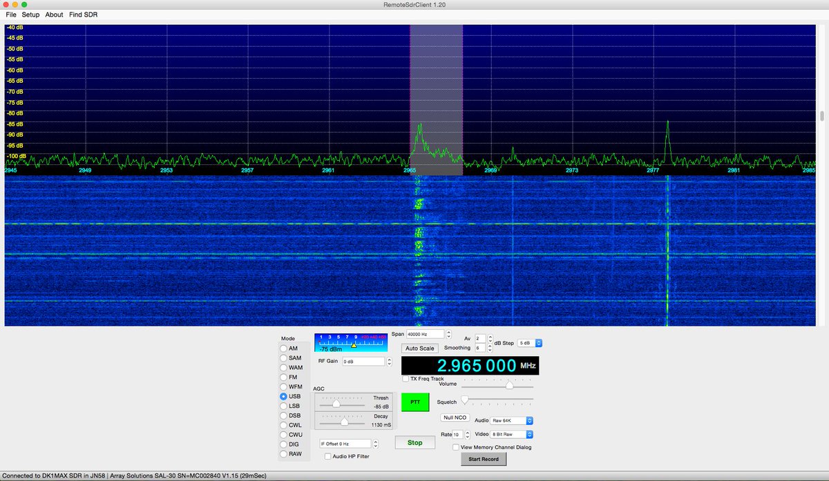 PD0SWL's tweet image. Bangkok Volmet on 2965kHz loud and clear this evening. Tnx @DK1MAX for borrowing your #ArraySolutions SAL-30 via #RFSpace #SDRAnywhere ! #hamradio #sdr #udxf #swl #hamr