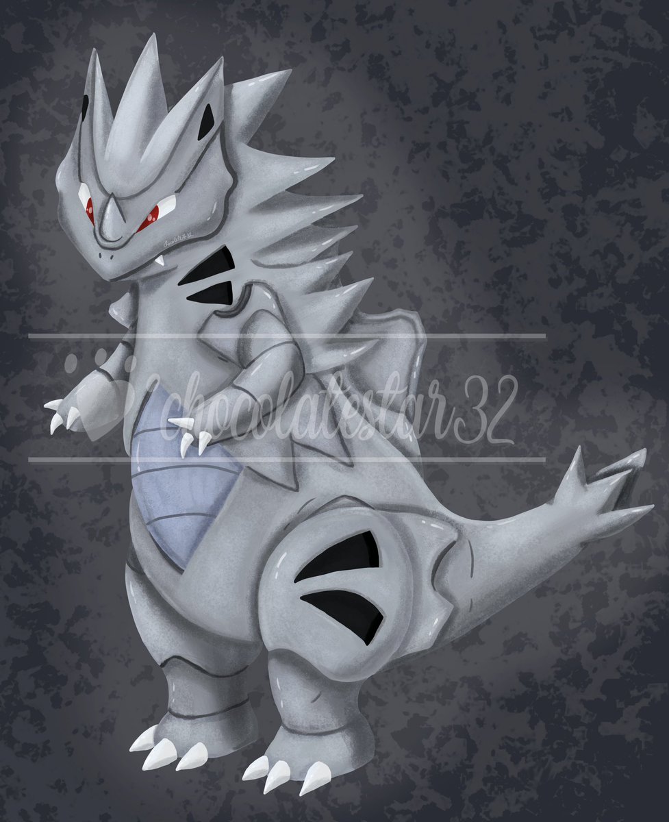choco1atestar32's tweet photo. Rhyanitar ~ Rhyhorn / Tyranitar fusion this time. This Pokemon is capable of taking multiple hits during an encounter and is easily provoked if an attacker shows any threat itself or those it deemed faithful. #art #digitalart #fanart #pokemonfusion #trickyfusion https://t.co/riyjpwLO8G