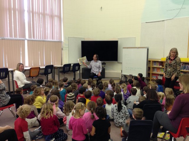 ers_school's tweet photo. Mr. Wityshyn reads math stories to all the students today to celebrate Education Week and Numeracy.   "Pete the Cat and his Four Groovy Buttons" seems to be the favorite. https://t.co/EI3JXqvajE