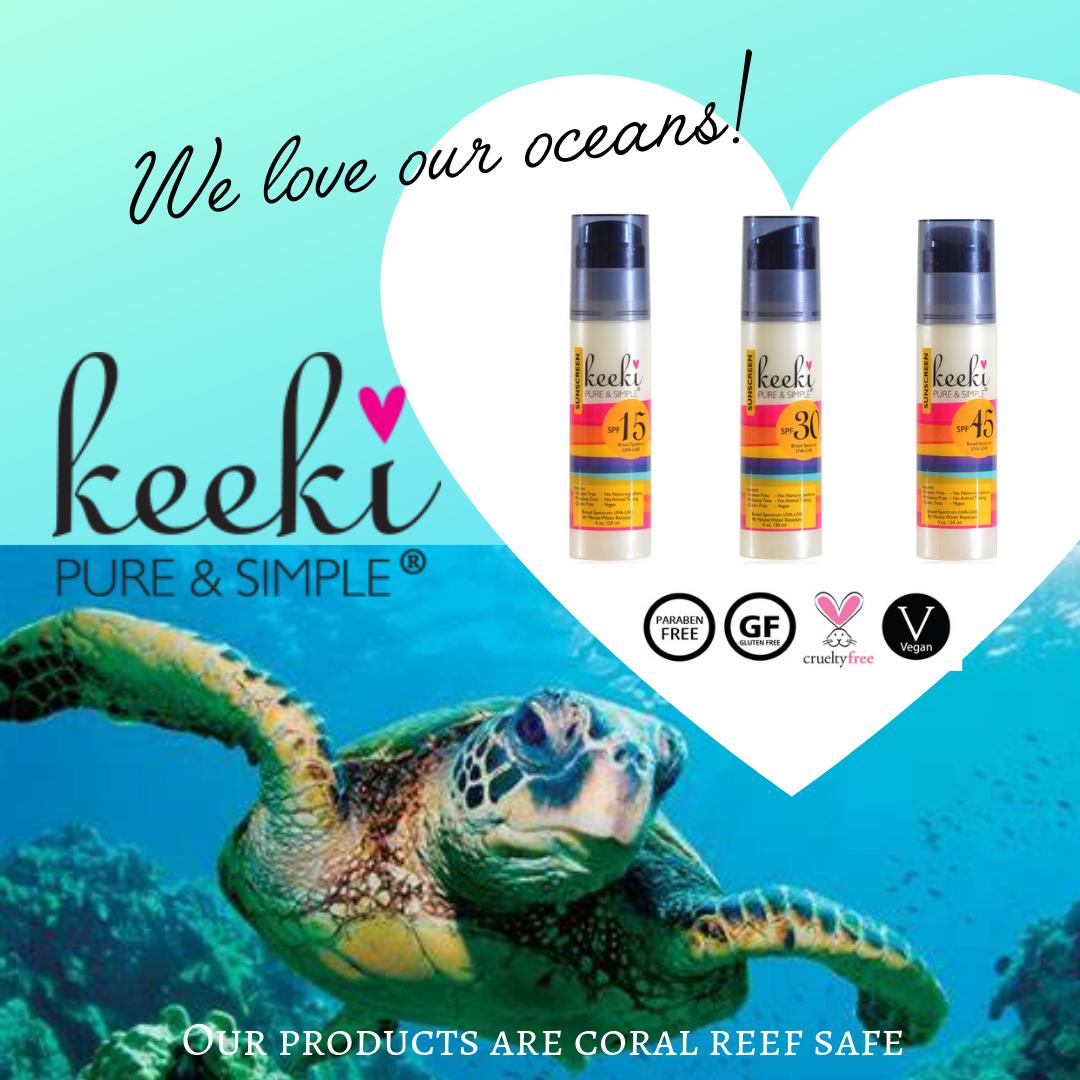 Did You Know?
At Keeki Pure &amp; Simple, we LOVE our oceans! That is why our products are coral reef safe! 🌊🐠 Protect yourself from the sun this summer and feel GOOD about what you're putting on your skin - for your health AND the Earth! 🌏
.
.
#keekipureandsimple #crueltyfree