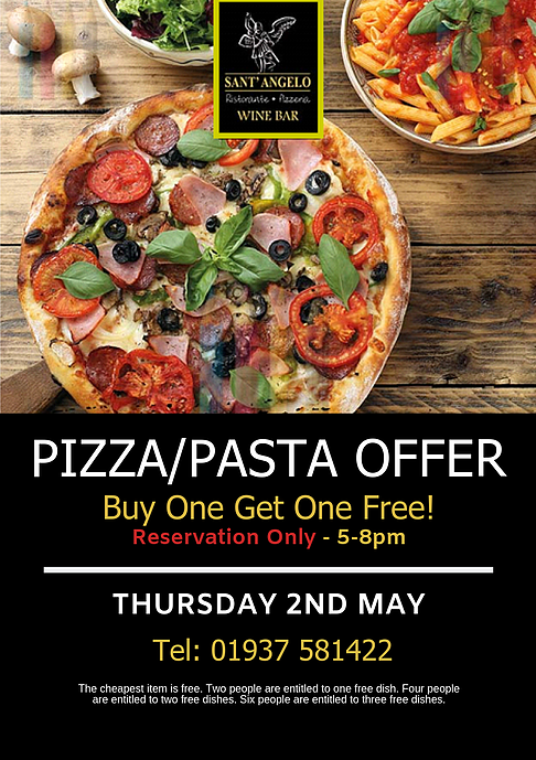 handpickedlocal's tweet photo. Don't miss half price pizza @SantAngeloWethe this Thursday #wetherbyhour - buy one get one free from 5-8pm #reservationonly #bargain https://t.co/glG4oFjfSx