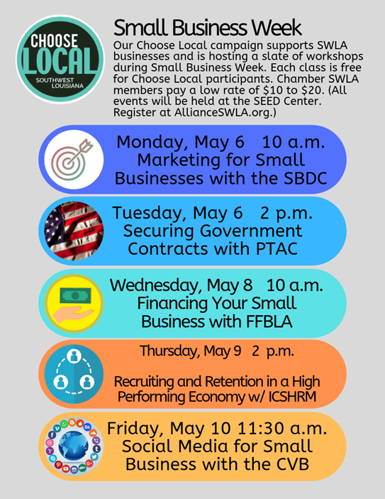 ICSHRM's tweet photo. Next week is Small Business Week. Join @ChamberSWLA for some great educational opportunities. @ICSHRM hosts an employee recruitment and retention session on Thursday, May 9 at 2 p.m. https://t.co/UN1r8uptXe