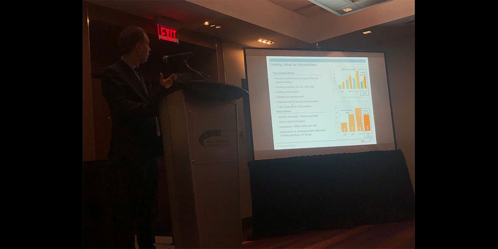 LumiraVentures's tweet image. #Opsens #Medical CEO, Louis Laflamme, CPA, CA discusses FFR-guided treatment, its product #OptoWire &amp;amp; how they are delivering value for shareholders at  #BBHIC2019 @bloomburton #medtech #medicaldevice #healthcare  #healthtech #guidewire #coronary #lifesciences #innovation