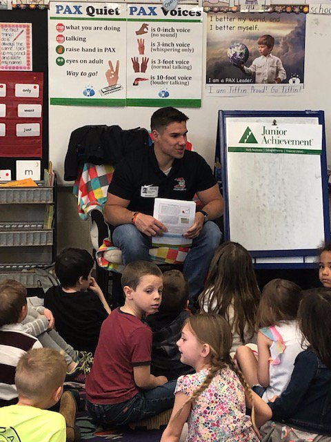 HUBAT1850's tweet photo. Recently, our students were happy to volunteer through Junior Achievement for Tiffin City Schools by teaching kindergarten and first-grade students in an annual event - "JA in a Day". https://t.co/dQzJ4hfYpP