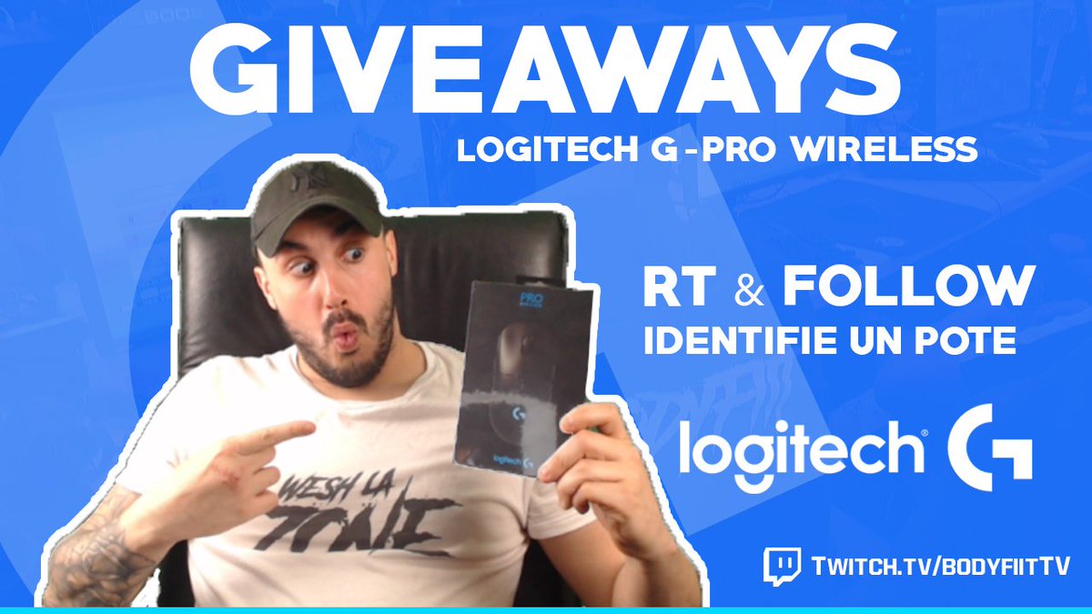 BodyFiiT_'s tweet photo. 🎁🎁 GIVEAWAYS 🎁🎁 

=> Une souris Logitech Gpro WIRELESS a gagner ! <=

Pour cela il suffit de : 

 - RT ce poste
 - Mentionner un poto
 - Follow : @BodyFiiT_ @FFTxGeNeTiK @Shoukri__  

T.A.S le Samedi 18/05/19 à 21h30 ! Bonne Chance la Zone https://t.co/Alw3zKaLt4