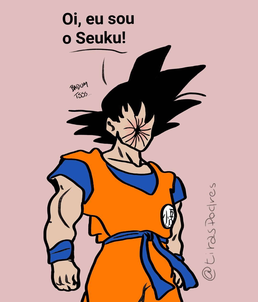 Desenho do Goku, só que eu tentei lembrar o design dele de cabeça - iFunny  Brazil