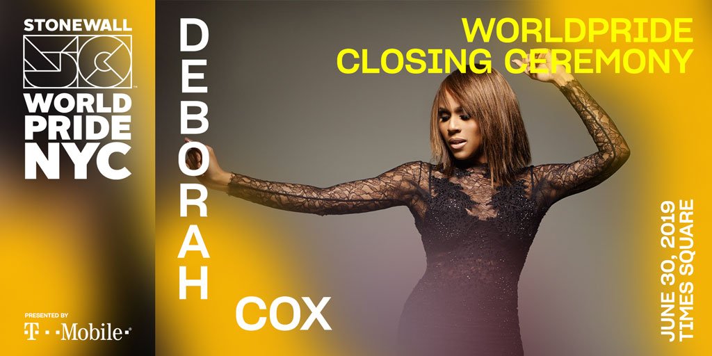 New York City Pride (@nycpride) on Twitter photo #WorldPride2019 NEWLY ADDED: <a href="/Deborah_Cox/">Deborah Cox</a> will perform in Times Square at the WorldPride Closing Ceremony on June 30th!
To register, visit: bit.ly/2P8RGNJ #WorldPride2019 NEWLY ADDED: <a href="/Deborah_Cox/">Deborah Cox</a> will perform in Times Square at the WorldPride Closing Ceremony on June 30th!
To register, visit: bit.ly/2P8RGNJ