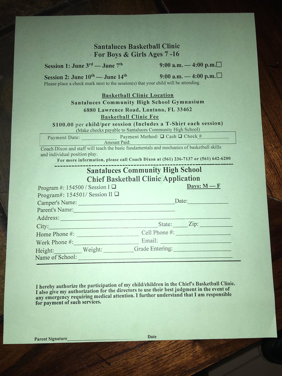 Santaluces Summer Basketball Camp. Registration now open. For more info contact Coach Dixon