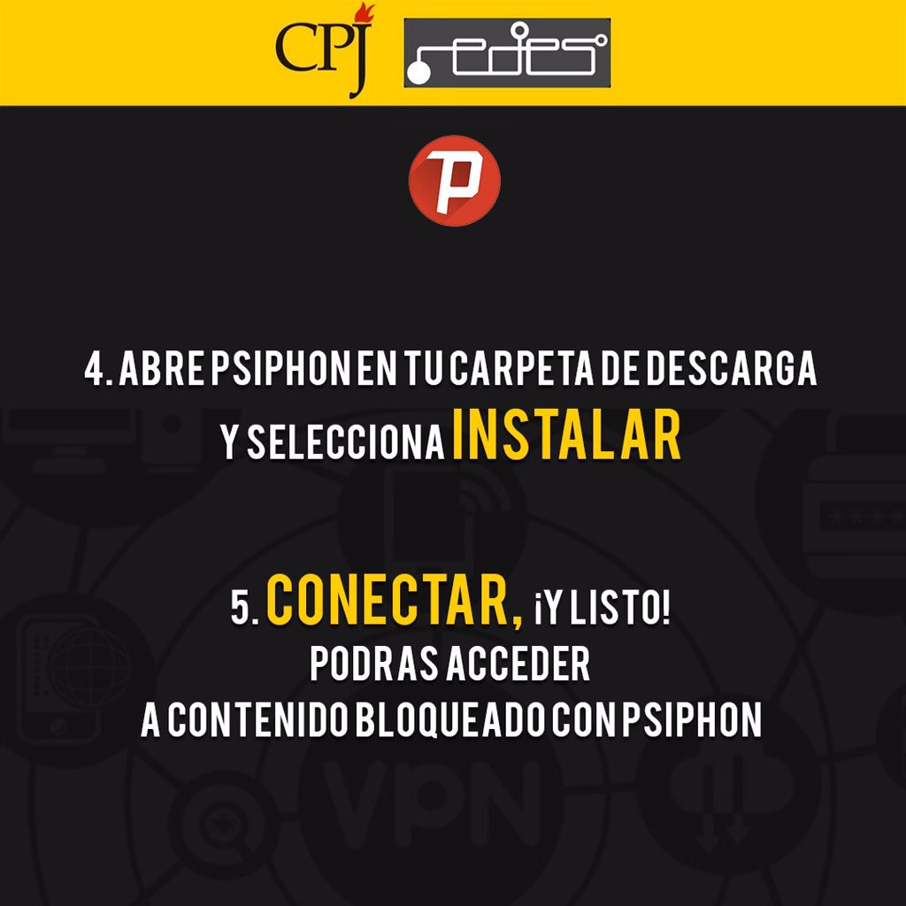Mantente informado ante los bloqueos a los medios de comunicación digitales, descarga Psiphon siguiendo estos pasos: <a href="/PsiphonEsp/">Psiphon en Español</a> <a href="/CPJAmericas/">CPJ Américas</a>