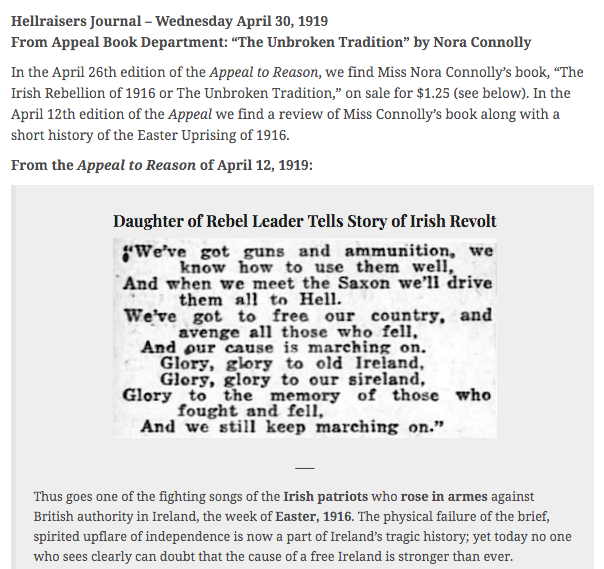 LaborMartyrs's tweet photo. #Solidarity #1u #IrishRebels
#HellraisersJournal From Appeal to Reason: Book Review and History of “The Unbroken Tradition” by Nora Connolly https://t.co/Xkk6L3oySv https://t.co/ZGv1Wqr5Al