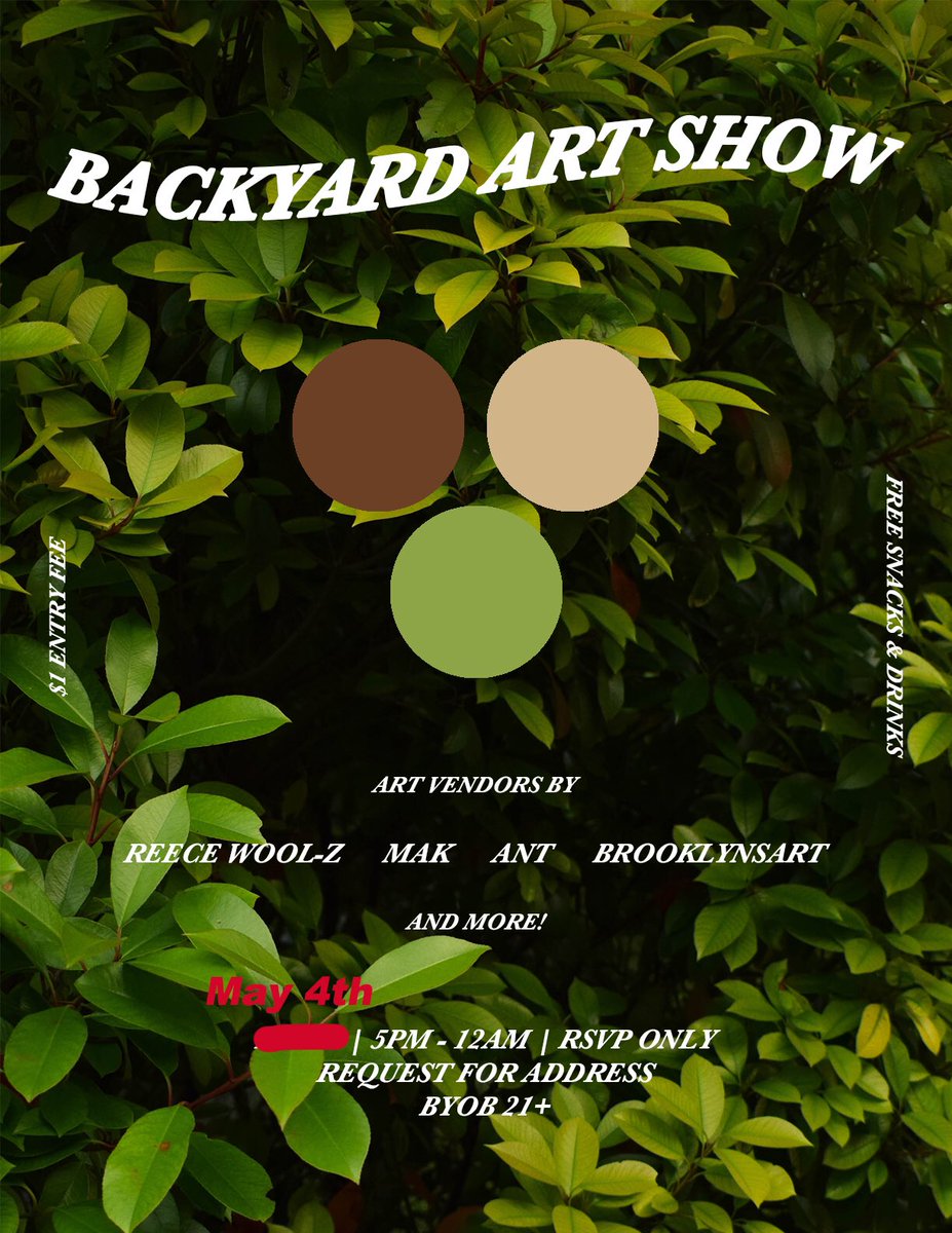 ReeceWOOLZ's tweet photo. UPDATE!! 
May 4th is the new date for out art show! Re-mark your calendars! 
🌟 DM me for the address 🌟 https://t.co/nNwrFesVFf