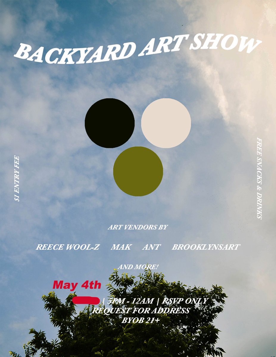 ReeceWOOLZ's tweet photo. UPDATE!! 
May 4th is the new date for out art show! Re-mark your calendars! 
🌟 DM me for the address 🌟 https://t.co/nNwrFesVFf