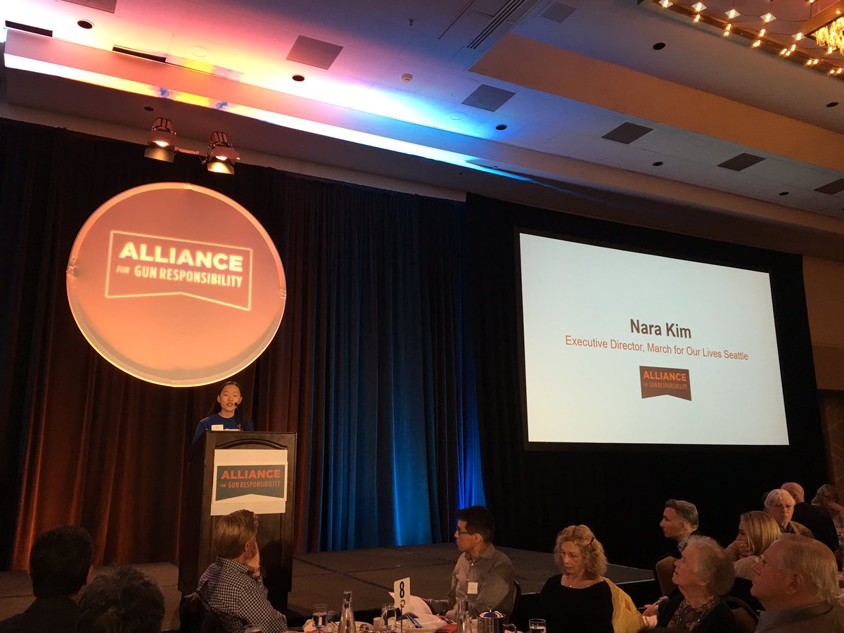 CMLGonzalez's tweet photo. Nara Kim, Executive Director of @MFOLseattle is here to close the Luncheon out. Nara is 16 years old and joined this movement to make sure future teens are not normalizing violence. #GunViolenceIsPreventable #ThisIsOurLane #AllianceForGunResponsibility https://t.co/hMMdqih5mN