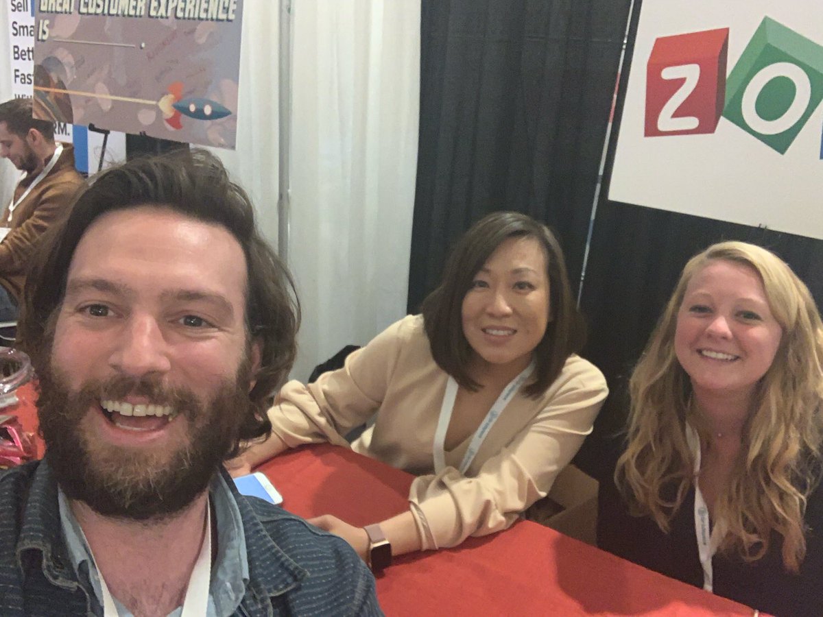 sandraklo's tweet image. Having too much fun here at the @zoho booth #CRMEvolution
