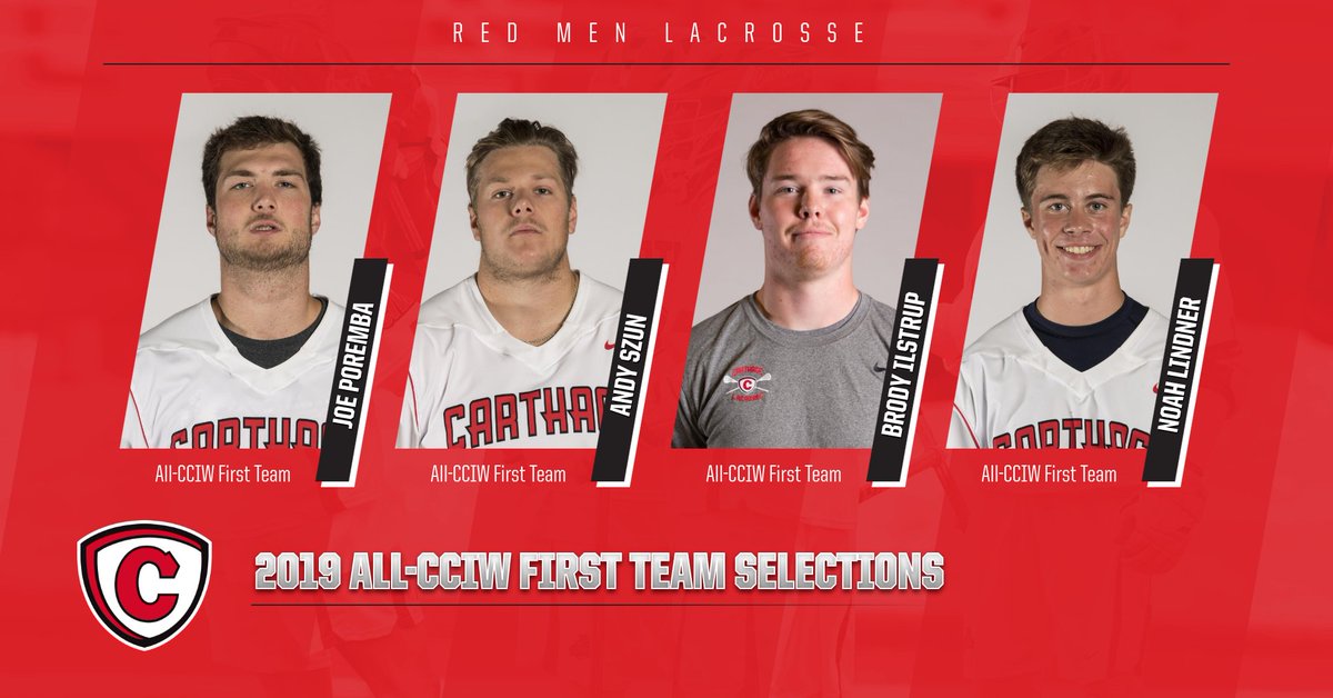 Seven Red Men Named to the 2019 All-CCIW Men's Lacrosse Team!!! <a href="/carthage_mlax/">Carthage College Men’s Lacrosse</a>

📃    bit.ly/2VIjLkM