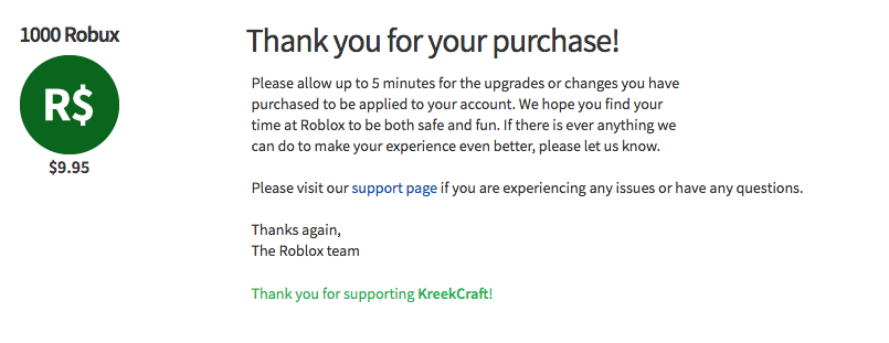 Kreekcraft On Twitter The Amount Of People Using My Star Code Is Insane Thanks Guys - 1000 robux for 5 dollars