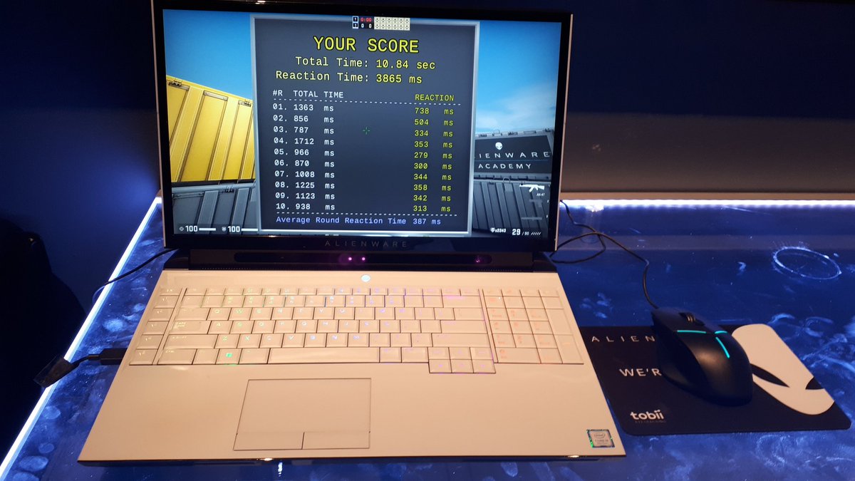 JanVanCauter's tweet photo. Just played a game with @tobiigaming eye tracking on the new Alienware-51m. Was really fun. 😁 great score! #Iwork4Dell https://t.co/pawpvCOapJ