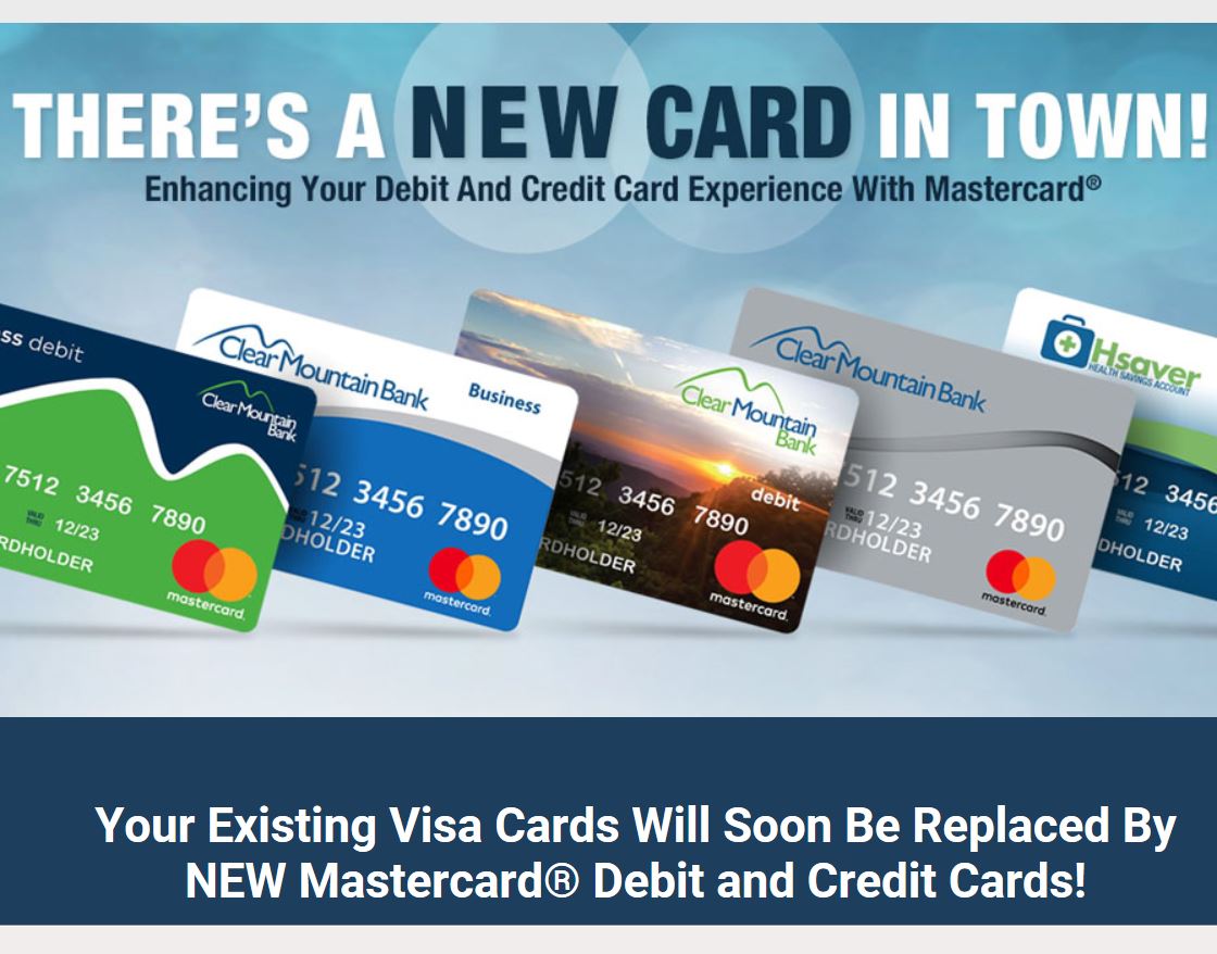 ClearMtBank's tweet photo. There’s a new card in town! Your existing Visa® cards will soon be replaced by NEW Mastercard® debit and credit cards. You deserve great benefits with no added costs. Learn more! https://t.co/wBpcXKcuJx https://t.co/8ZNioAC2xW