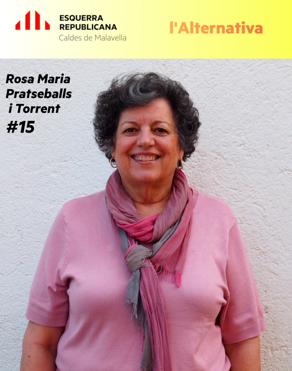EsquerraCaldes's tweet photo. La Rosa Maria té 62 anys i és comptable. Una caldenca d’esperit republicà,  de somriure fàcil, lluitadora i solidària.
"Preocupada per la meva gent, compromesa amb el poble i amb els principis d'igualtat social"
Gràcies per ser-hi sempre @PratseRm! 
#lAlternativa #elpoblequebull https://t.co/WgqEWXpyrX