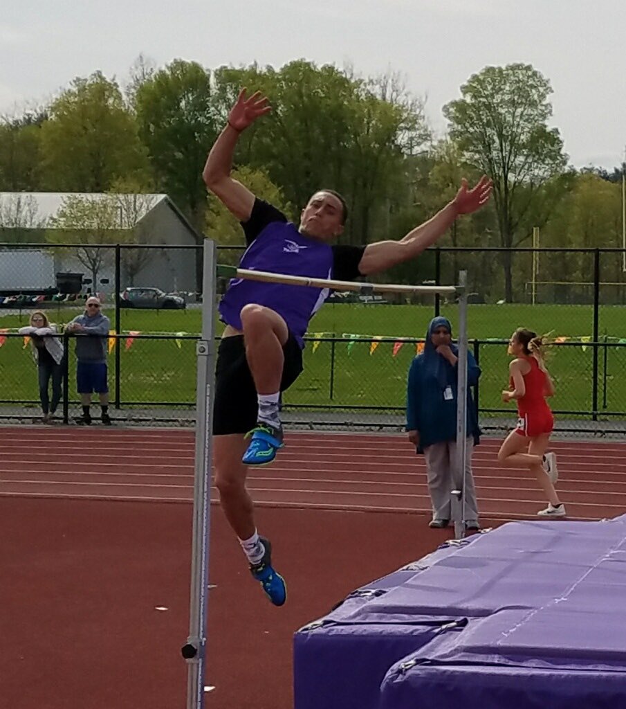 Noah cleared 5’8” us out great form at the high jump.