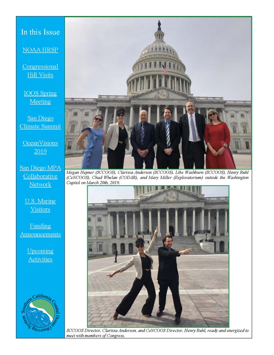 SCCOOS_org's tweet photo. @SCCOOS_org March-April Newsletter
Happy Reading!
https://t.co/8csJ03STmQ
#OceanVisions2019 #SanDiegoClimateSummit #MPACollaborative #IOOS #MarineCorps #HillVisits https://t.co/9cHP400Ygg