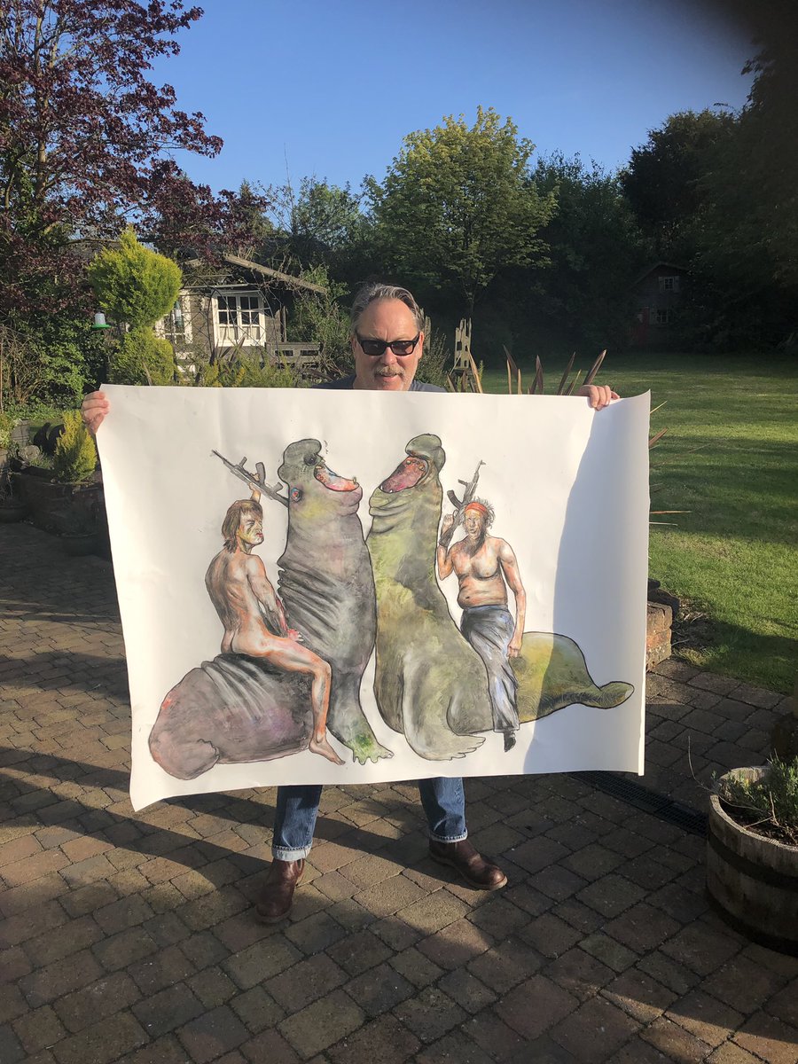 JamesMoir10's tweet photo. Mick and Keith just had a battle on some see monsters. Good job I had my sketchbook with me. @RollingStones @MickJagger https://t.co/ftox2BZrRO