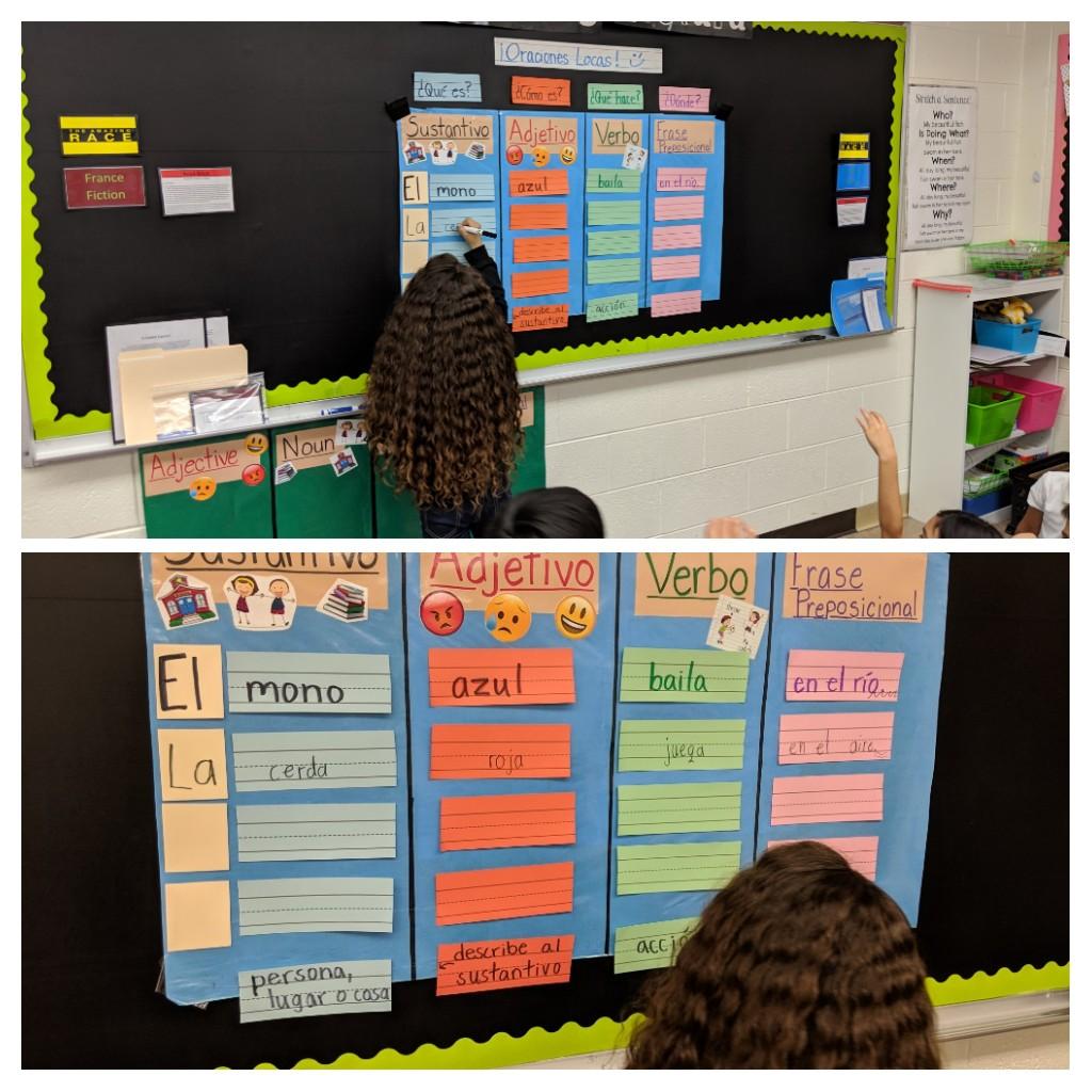 JudithNunn6's tweet photo. Practicing oraciones locas! Students enjoying their class @JoseMedinaJr89 ! #duallanguagerocks #playingwithlanguage #macarthurponies #iamepisd https://t.co/SYaH07lW1E