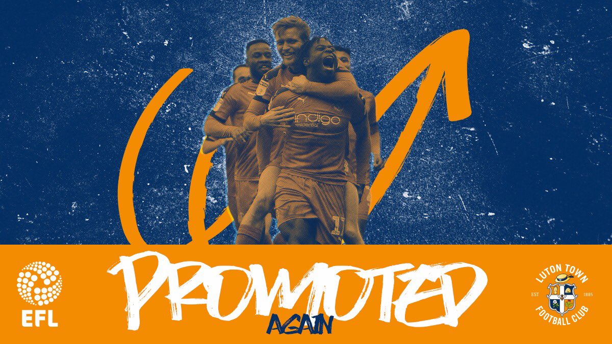 It’s official! <a href="/LutonTown/">Luton Town FC</a> have been promoted to the <a href="/SkyBetChamp/">Sky Bet Championship</a>!

#EFL | #LTFC