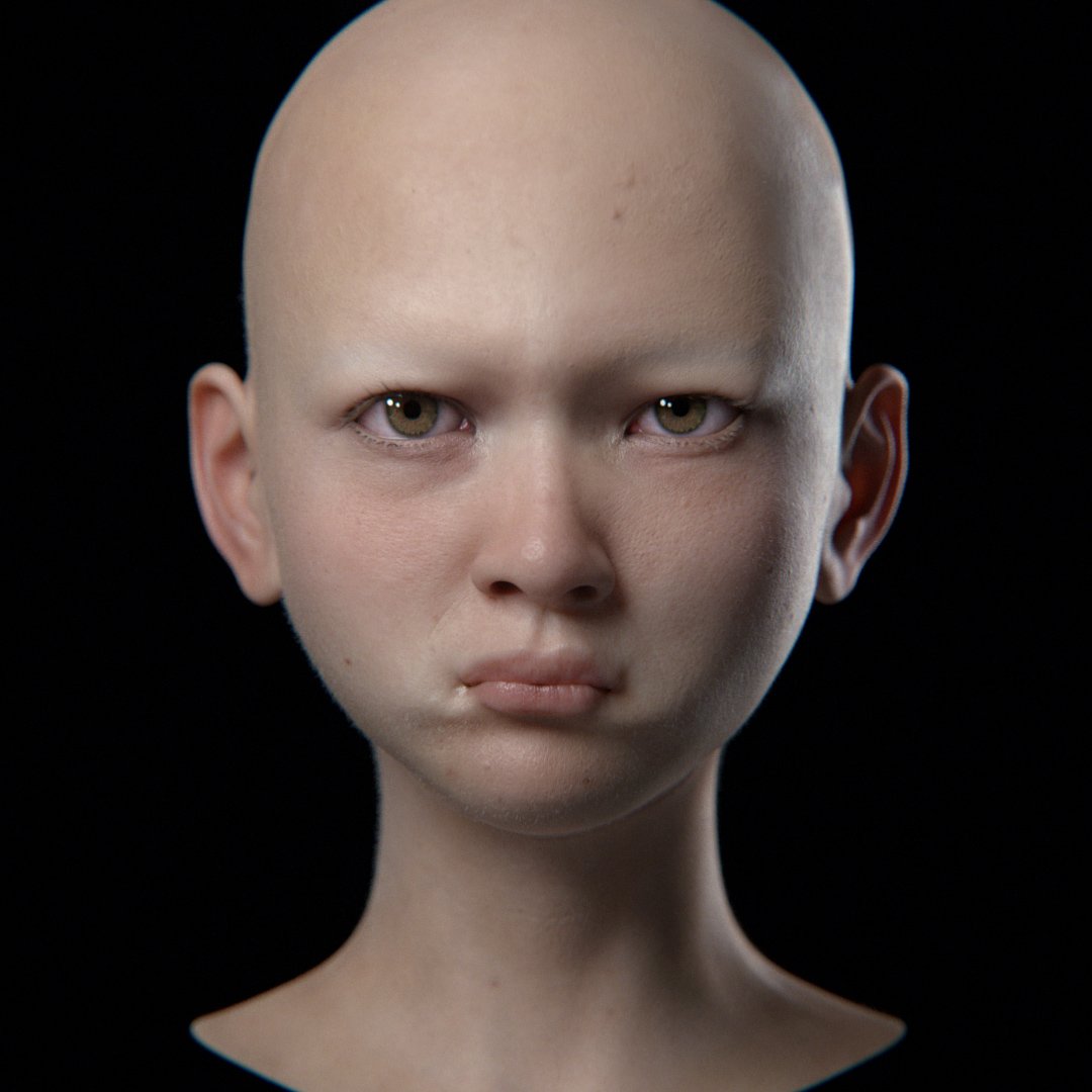 Polywinkで生成したブレンドシェイプとりあえずC4D&amp;redshift上で仮レンダリング。演出的に微調整や追加（特に口の開き）は必要だけどいい感じ。C4Dで使いたいのと値段的にブレンドシェイプのみにしたけどmayaのrig込みのやつ試してみたい。