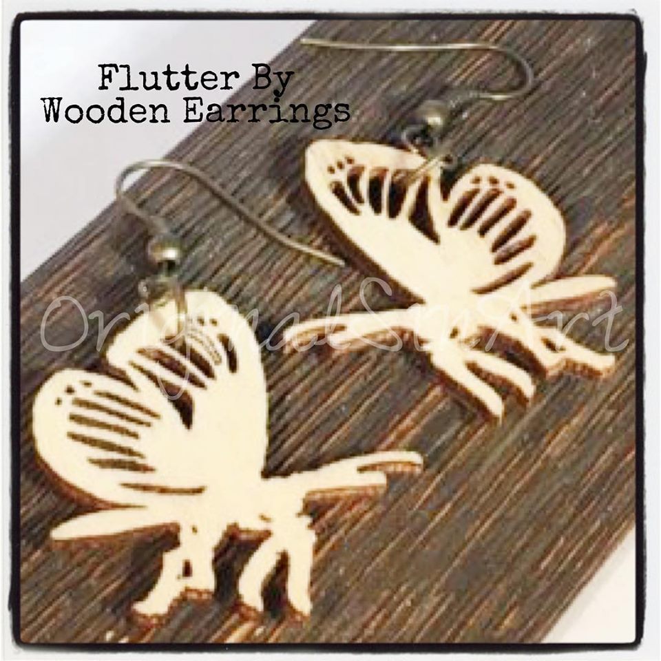 These #FLUTTERBY #EARRINGS are available in my #EtsyShop, #OriginalSinArt. 
*
#originalsinarts #jewelrytuesday #handmadejewelry #handmadeearrings #butterflies #lasercutting #lasercutart #etsyseller #shopsmall