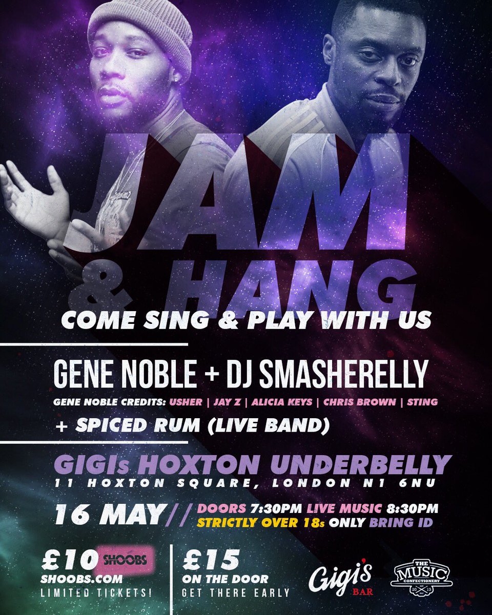 livilovez's tweet photo. Jam and Hang | 16 May 2019 
It’s gna be 🔥🔥 

Guest Artist this month: @iamgenenoble 

https://t.co/wGqTNTvaw2

Ticket link: https://t.co/CkKlZsX8ft https://t.co/fgvvbzUOGo