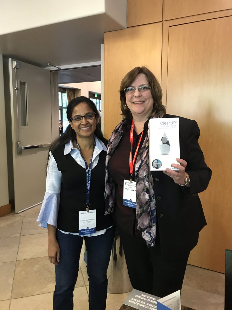 g_tweets's tweet image. With Jennifer Ernst of @TivicHealth, a @Portfolia1 company! Can’t wait to get my hands on ClearUp when it launches this fall! #f50summit