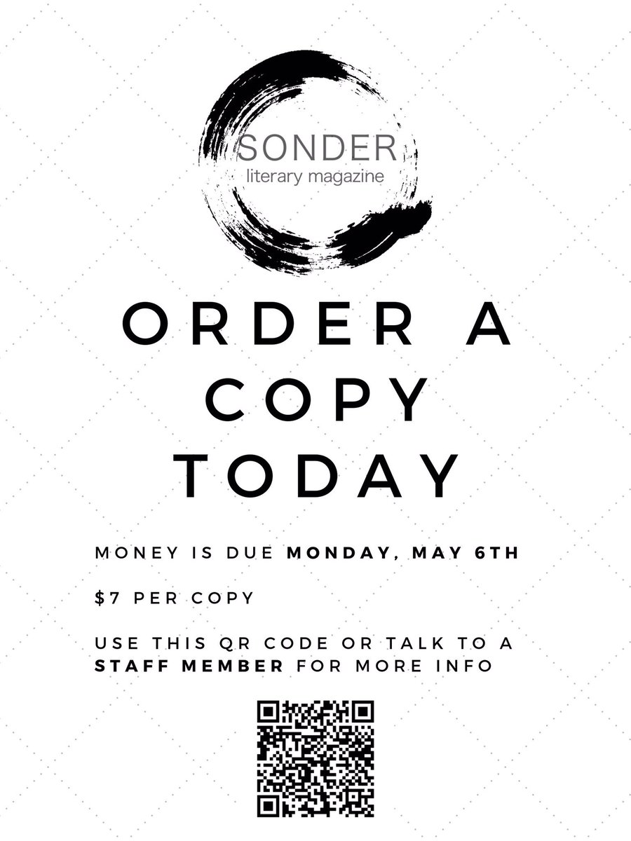 sondermshs's tweet photo. We are now taking orders for our 2019 Sonder magazine, but only until Monday, May 6! Order yours now at https://t.co/kJgPsBu8Ta https://t.co/238fi4WjYr