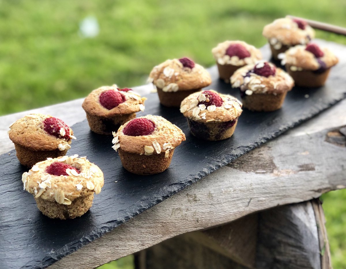 Raspberry and blueberry wholemeal muffins #raspberry #raspberries #raspberrys #raspberrymuffins #blueberry #blueberries #blueberrymuffins #wholemealmuffins #healthy #personalchef #privatechef #caterer #somerset #yeovil #eastfieldfarm #chef #tintinhull #snack #breakfast #yummy