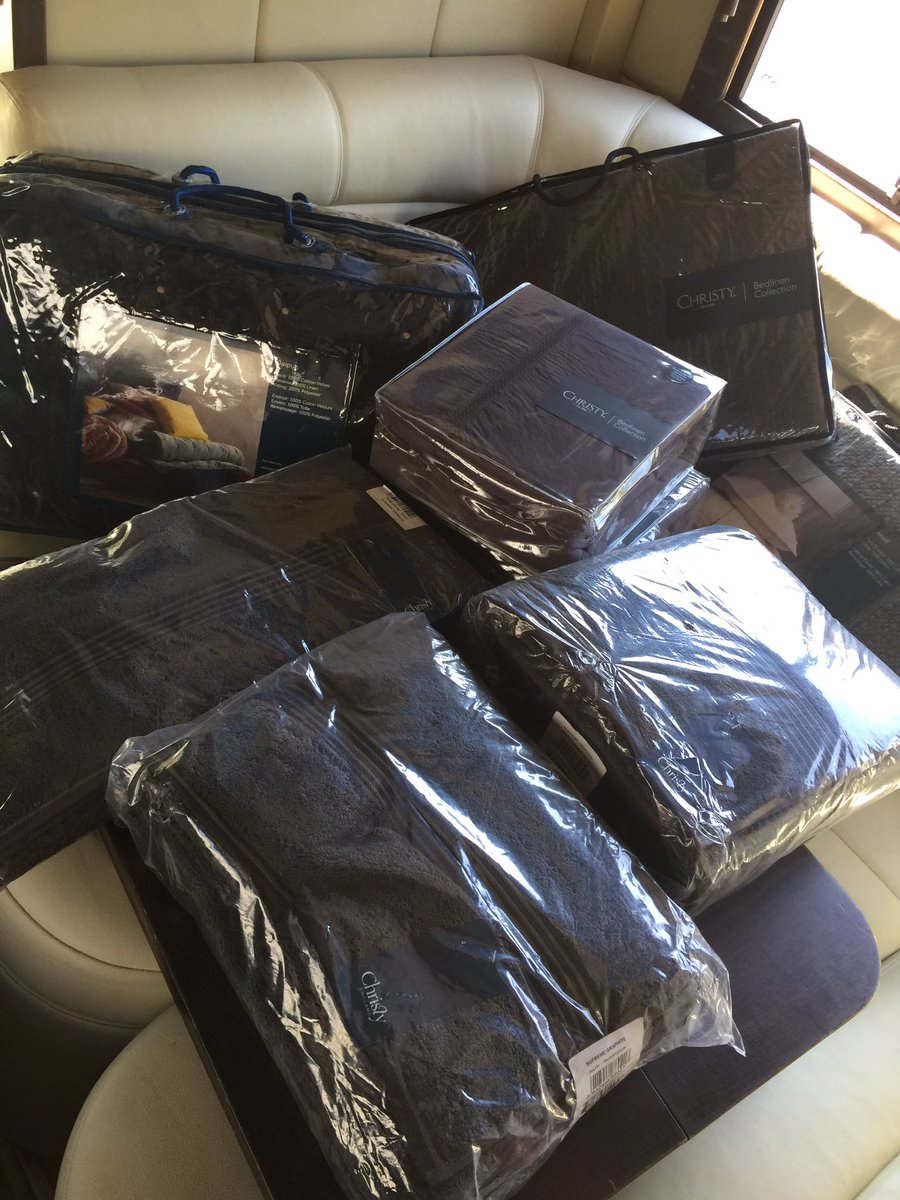 TomMcEwen1's tweet photo. Weโve been really spoilt by @Christy_Home a fantastic delivery of bedding, towels & throws.. a real treat for our stay in the Lorry this week #lorryliving #livingByChristy #Livingmadeeasy ๐ด ๐ โก๏ธ https://t.co/You2ygf2Wz up to 50% OFF selected lines & freedelivery ordersover ยฃ30 https://t.co/okGmXR4bBB