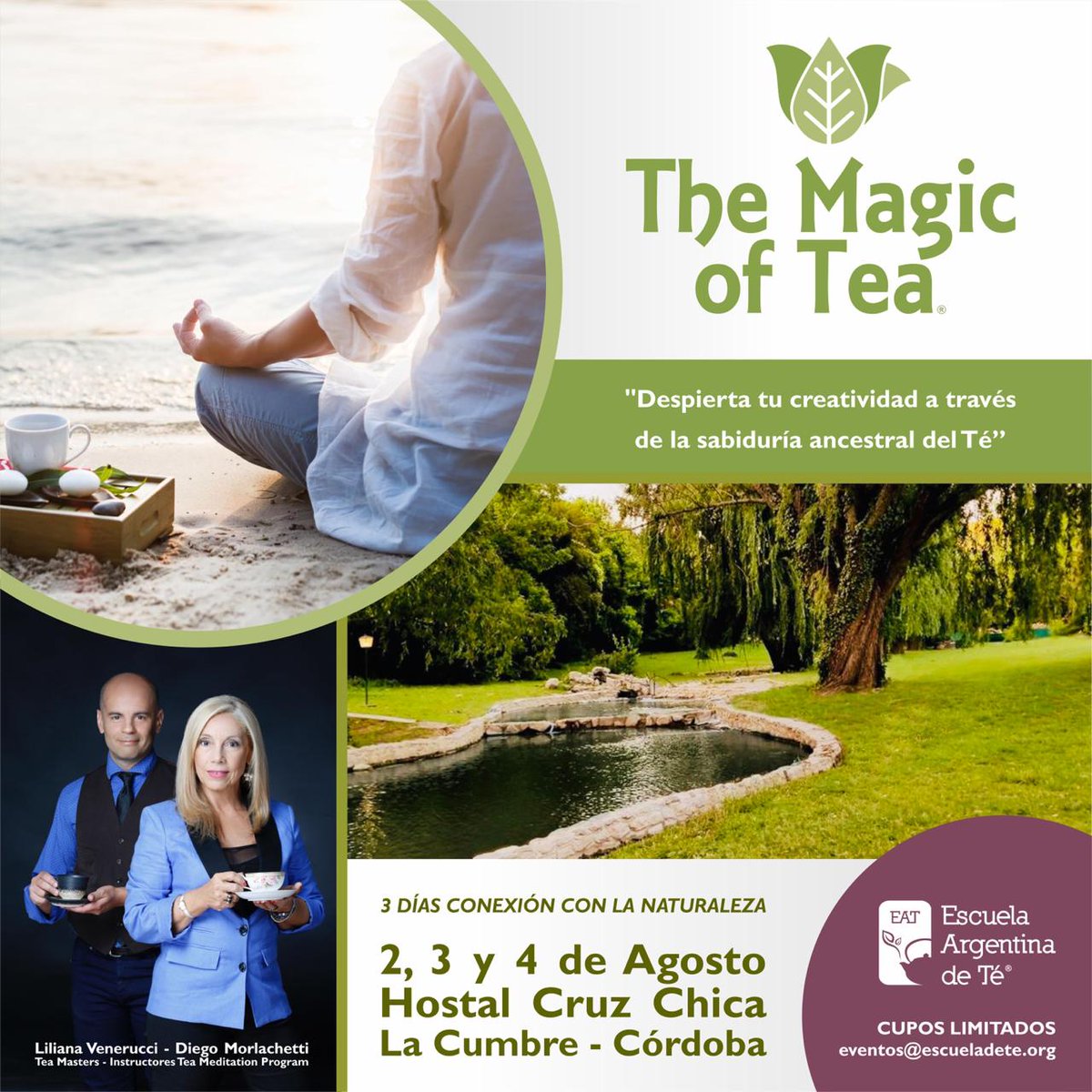 #TheMagicOfTea llega a #Córdoba: 3 días transformadores para despertar los potenciales internos. info@escueladete.org bit.ly/2JnrpYr