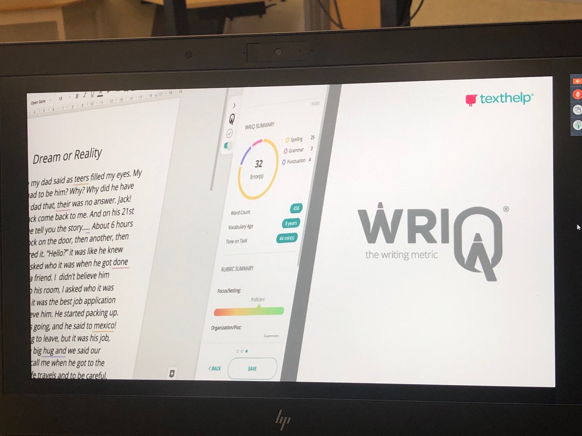 equinechica's tweet photo. Checking out the new writing assessment tool from ⁦@texthelp⁩ called WriQ. ⁦@walz_jodie⁩ ⁦@Sprotest⁩ https://t.co/4sfZMscMTR
