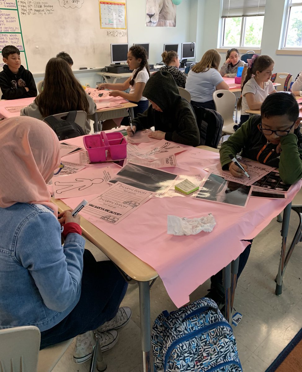 lauren_shadle's tweet photo. Yesterday we started our first day of reading surgery. My kids could not wait to come to school Monday to see our classroom transformation! We worked on determining the main idea and looked at the 🦶 today @BriargroveES #readingsurgery https://t.co/HbUH6j6qvI