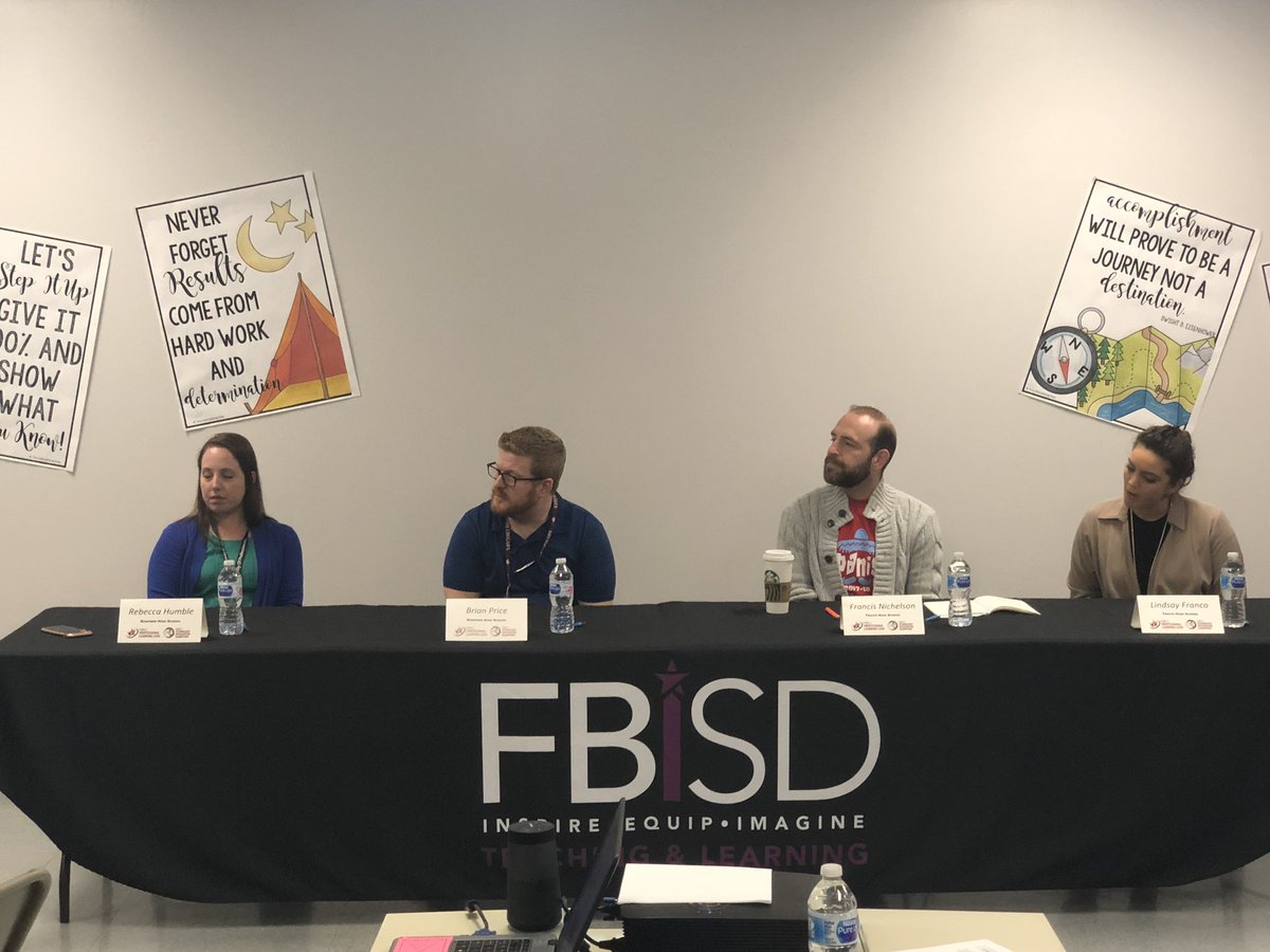 TBrasher's tweet photo. PLLs and TICs sharing their experiences from this year. We are learning and growing together! #FBISDBlends #fbisdpll @fbisdteacherPD @cheryle77 @leilacubriel  @DrUnruhSTG @rwootenits @mstechieteacher https://t.co/O10aUsFD0s
